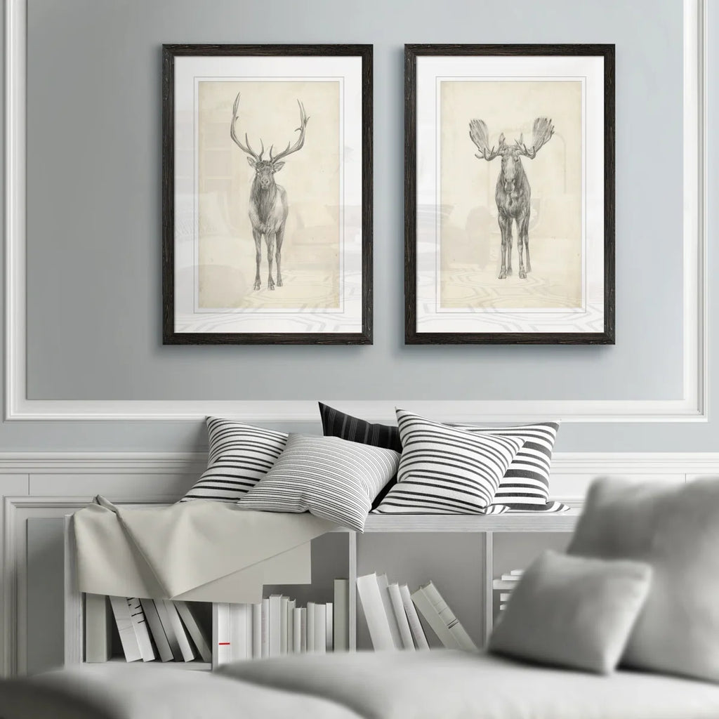 " Moose Study " by Antonyus Bunjamin (Abe) 2 - Pieces