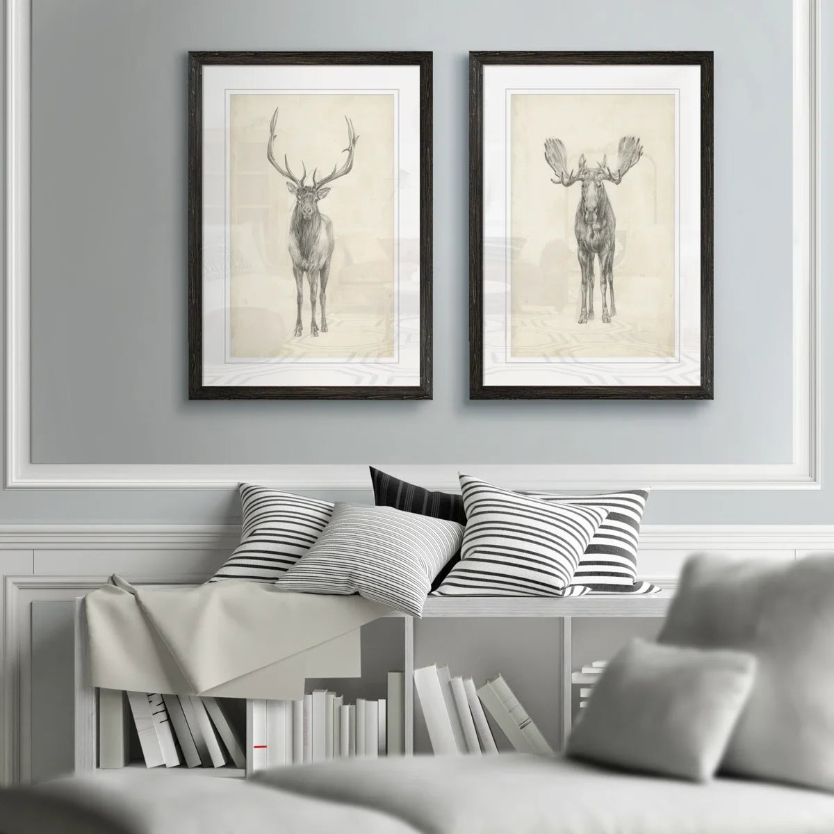 " Moose Study " by Antonyus Bunjamin (Abe) 2 - Pieces