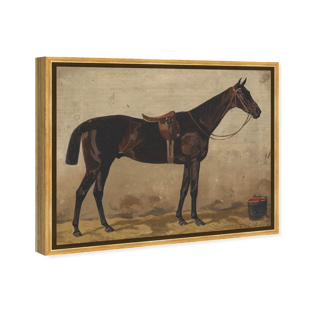Brauner Im Stall Farm Animals by Emil Volkers - on Canvas