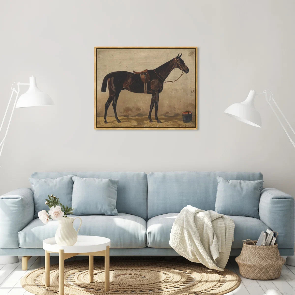 Brauner Im Stall Farm Animals by Emil Volkers - on Canvas