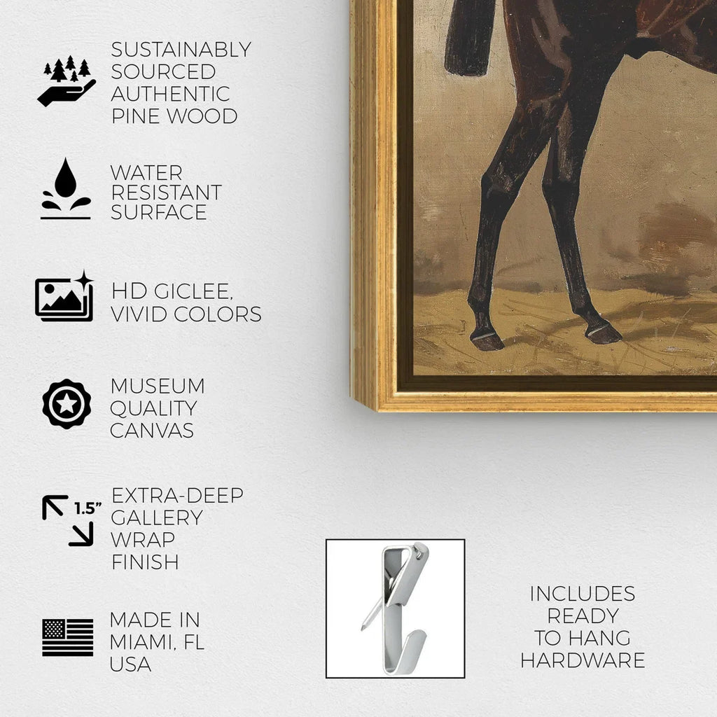 Brauner Im Stall Farm Animals by Emil Volkers - on Canvas